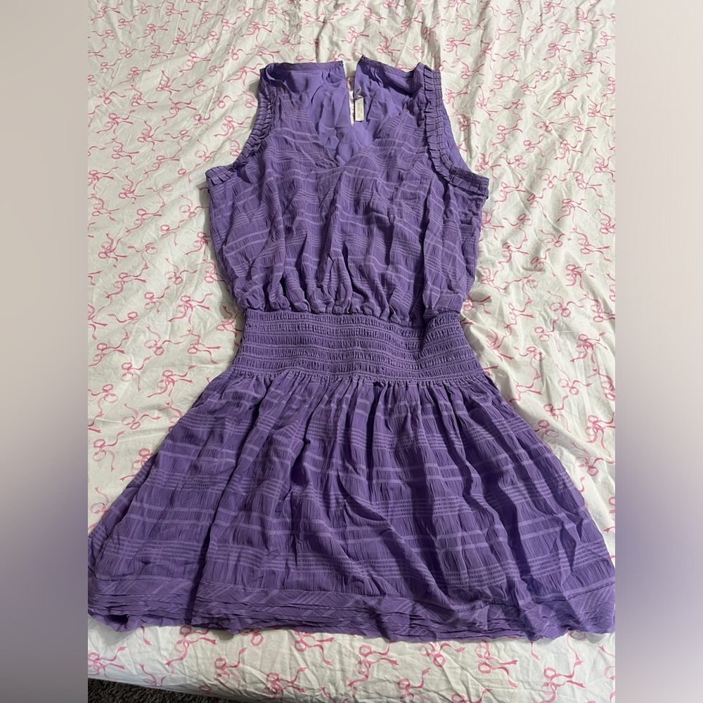 Ramy Brook Purple Ruched Mini Dress